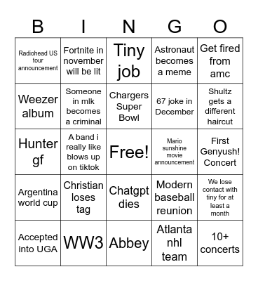 CJ 2026 Bingo Card