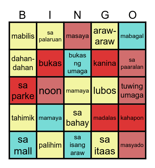 PANG ABAY Bingo Card