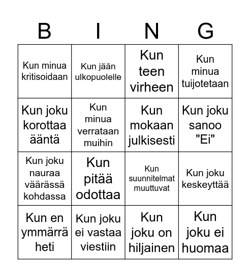 TRIGGER-BINGO Card
