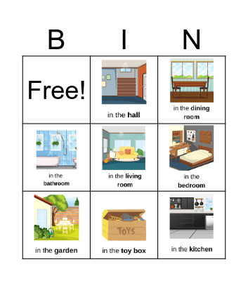Rooms / Home Bingo Card