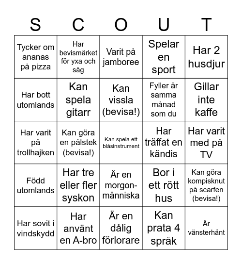 LÄRA KÄNNA VARANDRA - BINGO! Bingo Card