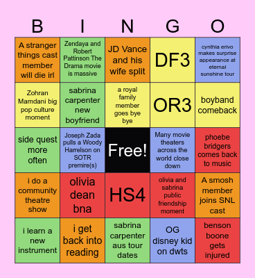 2026 Bingo Card