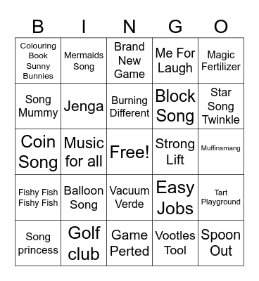 Sunny Bunnies Bingo Card