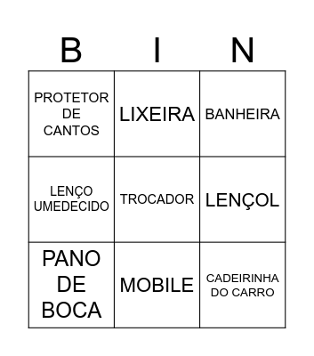 BINGO DO BRUNO Bingo Card