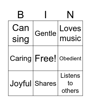 God Made Me Special Bingo Card