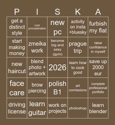 2026 bingo Card