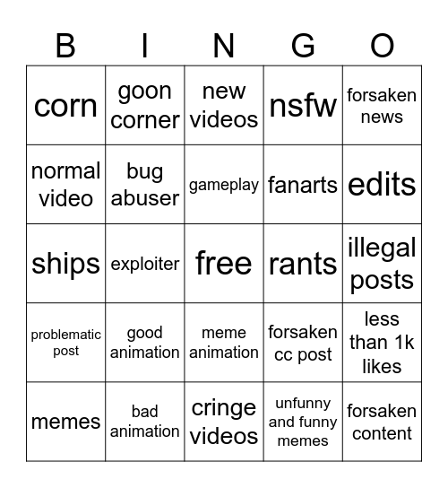 Untitl Bingo Card