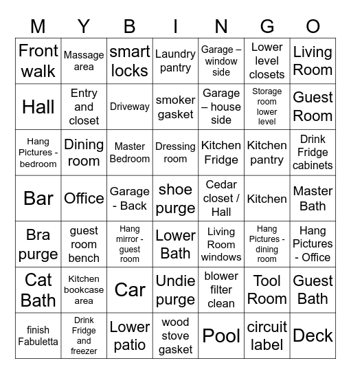 My 2026 challenge Bingo Card