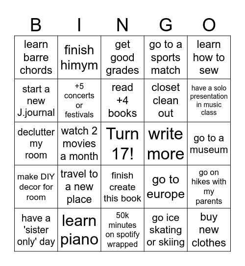 2026 bingo Card