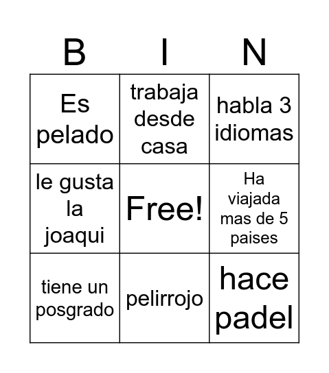 Cumple Marcos Bingo Card