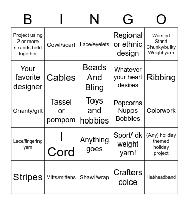 Knittin4sanity Bingo Card