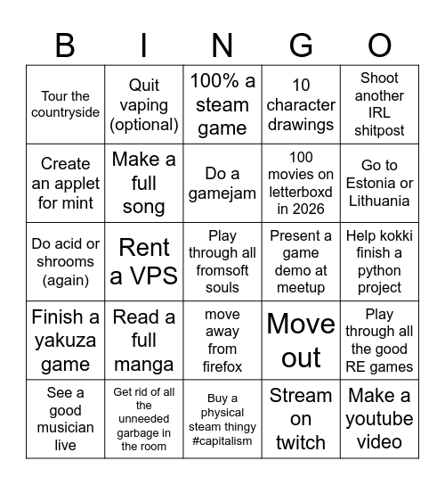 molder 2026 Bingo Card