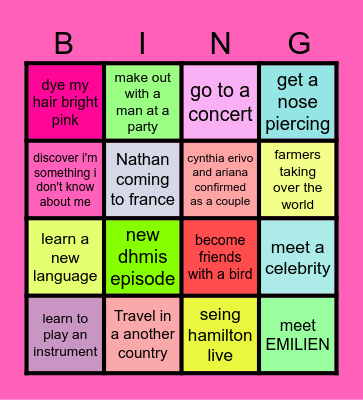 AMY'S 2026 BINGO Card