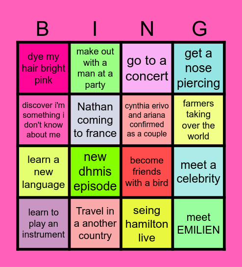 AMY'S 2026 BINGO Card