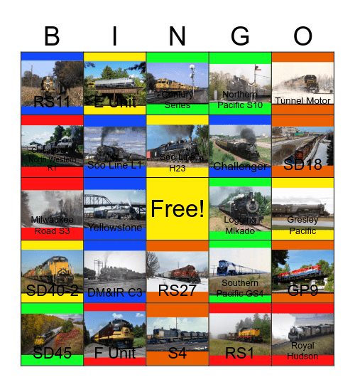 Duluth, Missabe and Iron Range and other Railroads in Minnesota that I would like to take photographs with Carmen one day Bingo Card