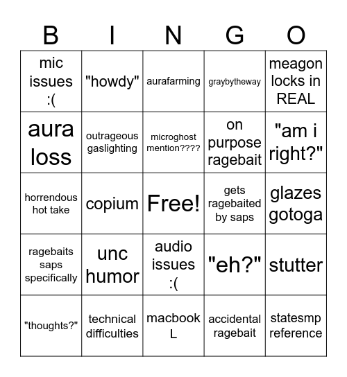 thomas5200 stream bingo Card