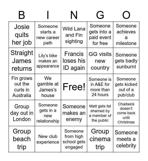 2026 Bingo Card
