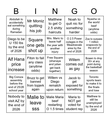 2025 BINGO Card