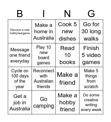 2026 Goals Bingo Card