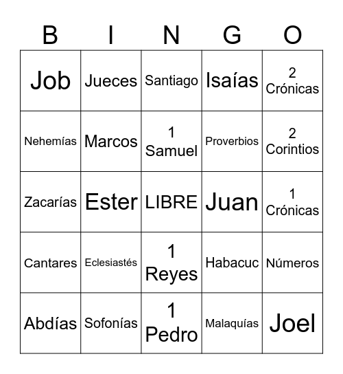 BINGO BIBLICO Bingo Card