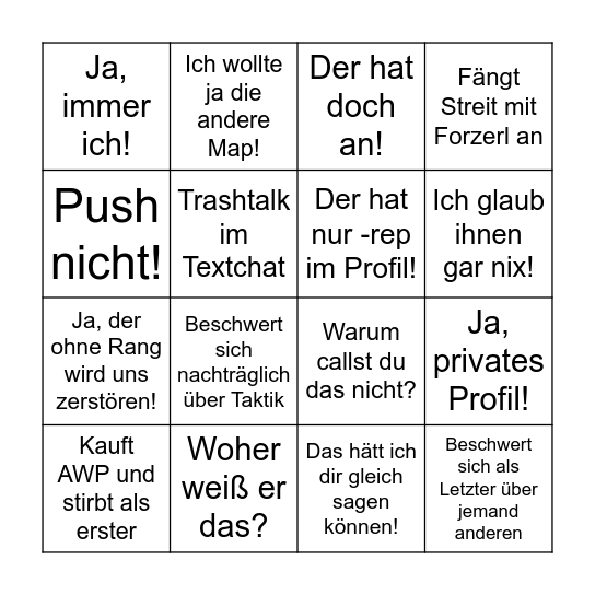 Das große SeppSchnorcher Bingo Card