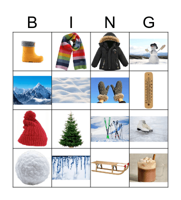 L'hiver / De winter Bingo Card