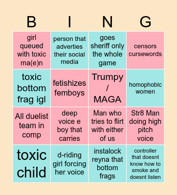 Valorant Bingo January 2026 Bingo Card