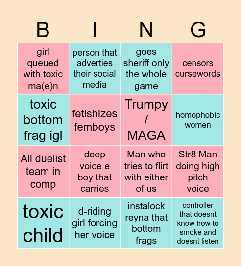 Valorant Bingo January 2026 Bingo Card