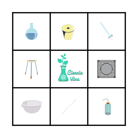 El Bingo de los materiales de laboratorio Bingo Card