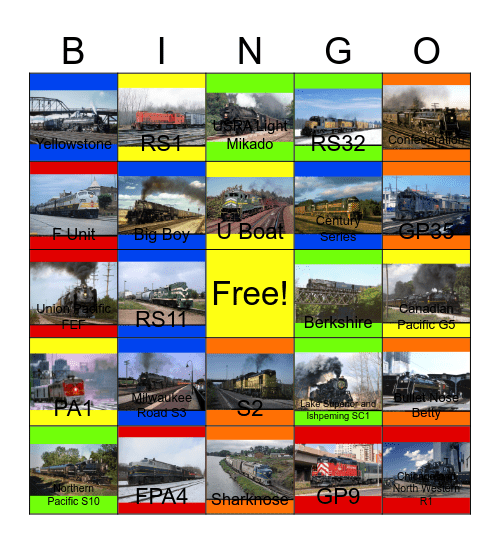 Chicago and North Western and other Railroads in the Great Lakes that I would like to take photographs with Carmen one day Bingo Card