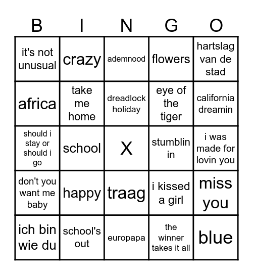 nieuwjaars borrel bingo Card