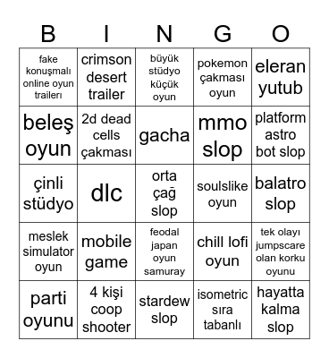 new game+ bingo Card