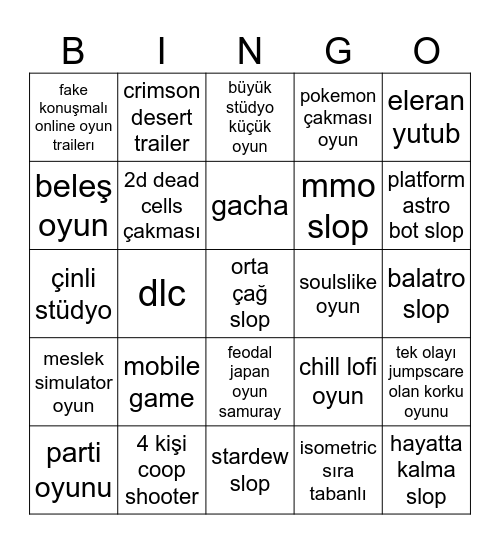 new game+ bingo Card