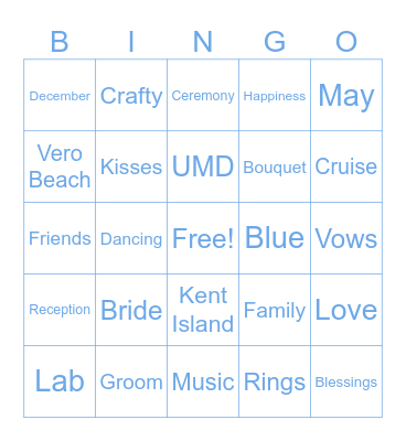 Molly's Bridal Bingo Card