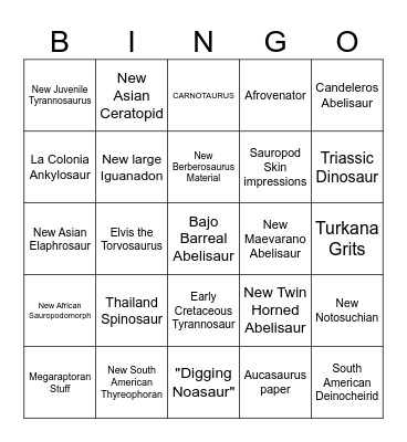 2026 Paleo Bingo Card