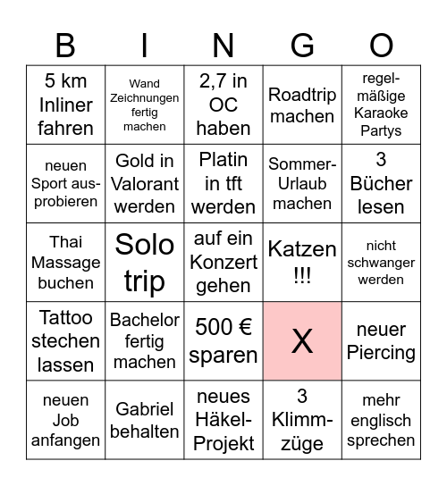 2026 Bingo Card
