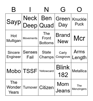 State Champs Bingo Card