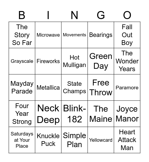 State Champs 1/10/26 Bingo Card