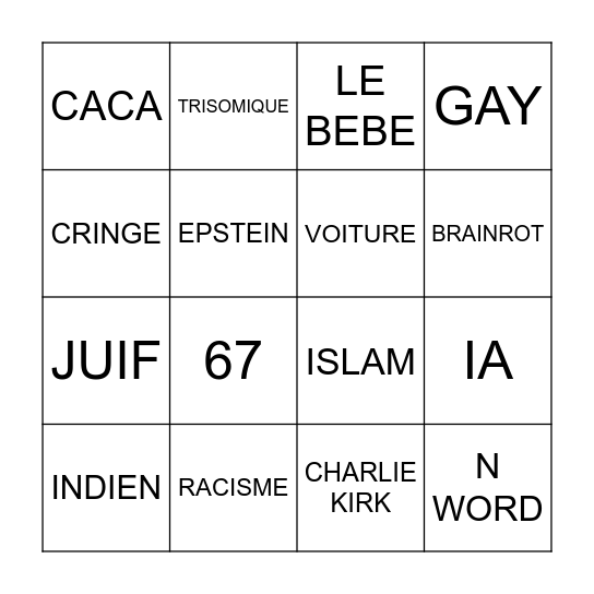REEL INSTA Bingo Card