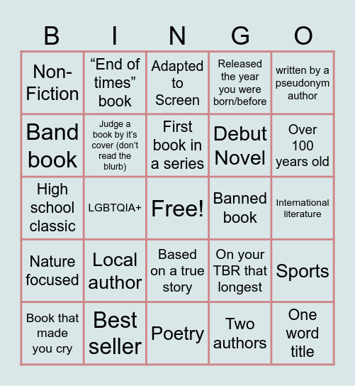 2026 BOOK BINGO Card