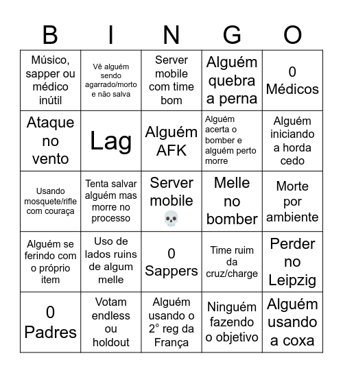 G&B MOBILE SERVER Bingo Card