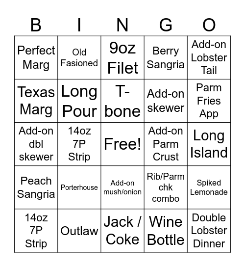 Wolfpack Bingo Card