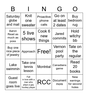 Larin 2026 Bingo Card