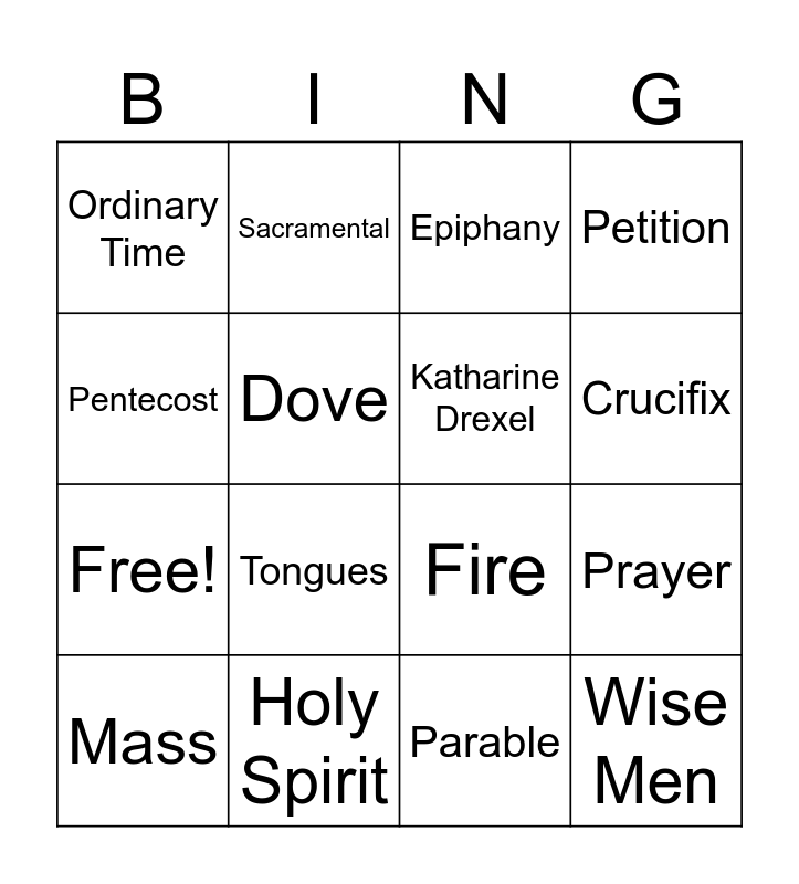 PREP BINGO Card