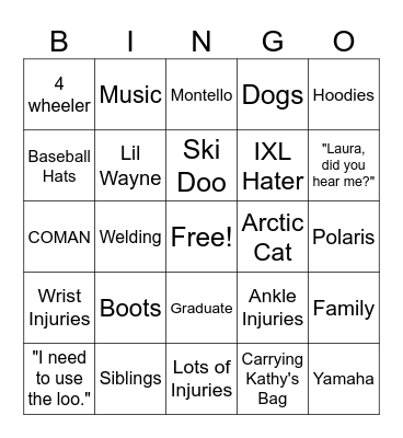 Nathan Bingo Card