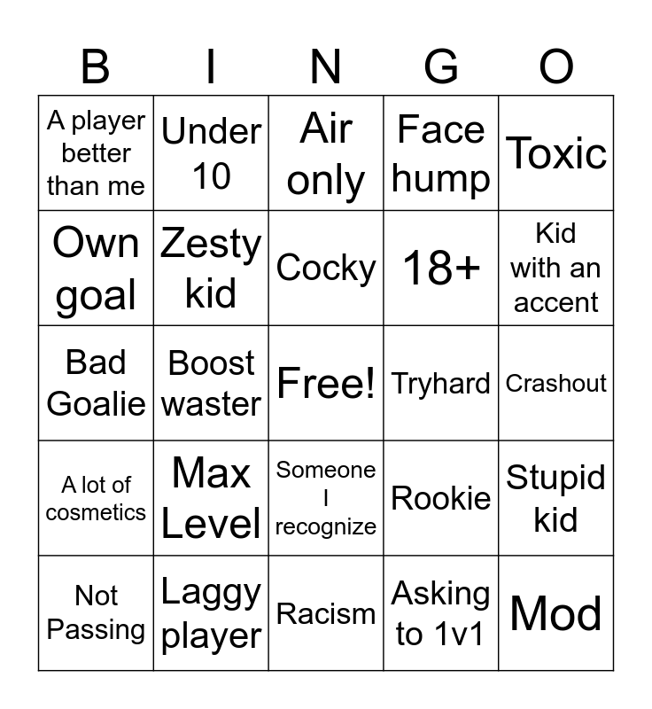 Orion Drift Bingo Card