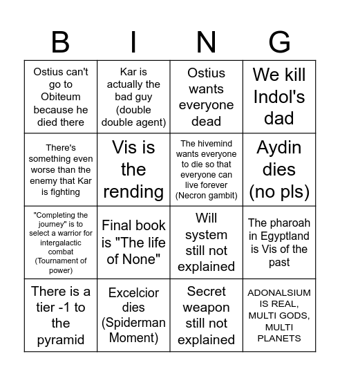 Justice of the Bingo Card