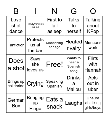 Halle Bingo Card