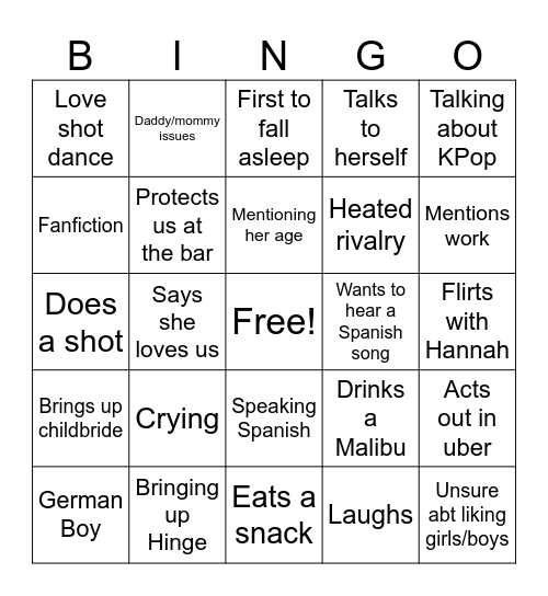 Halle Bingo Card