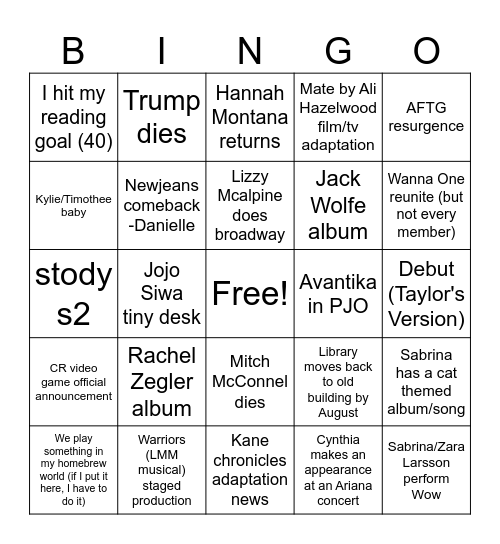 2026 BINGO Card